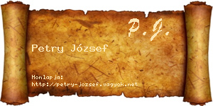 Petry József névjegykártya