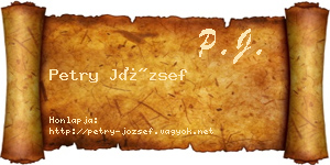 Petry József névjegykártya